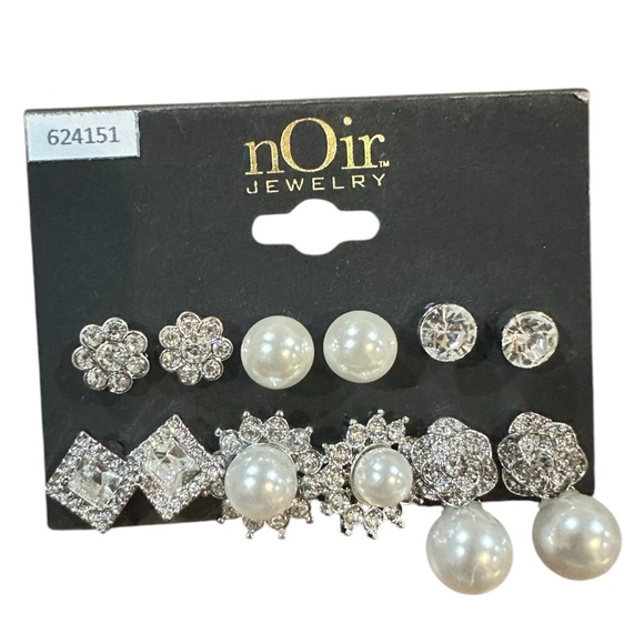 nOir Jewelry 6-Pair Stud Earring Set - New - Picture 3 of 4